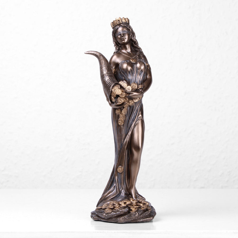 Fortuna Göttin des Glücks (Bronzierte Skulptur aus Kunstharz)
