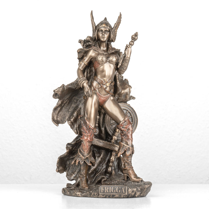 Frigg Statue — Nordische Göttin der Ehe (Kaltgussbronze)