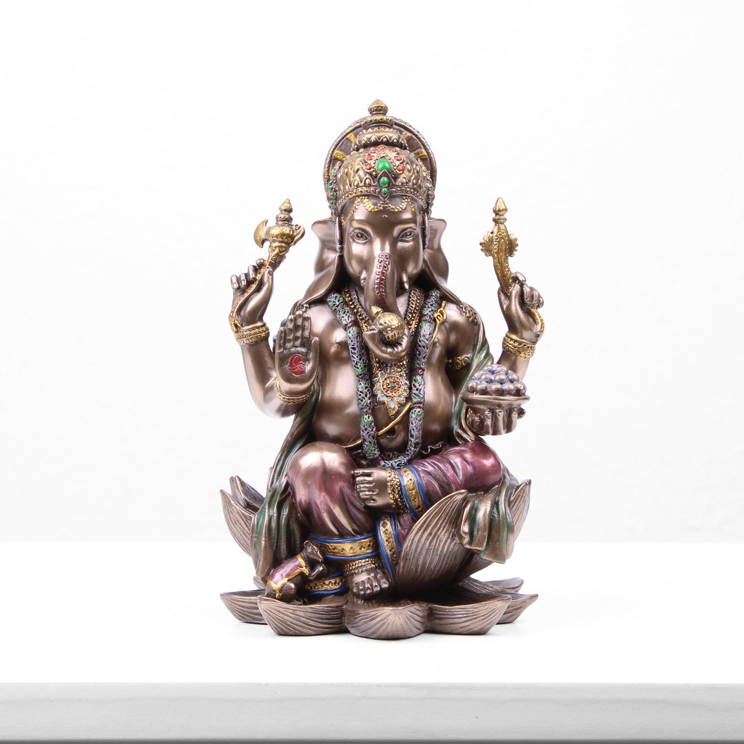 Ganesha Indischer Gott Statue (Kaltguss-Bronze Skulptur)