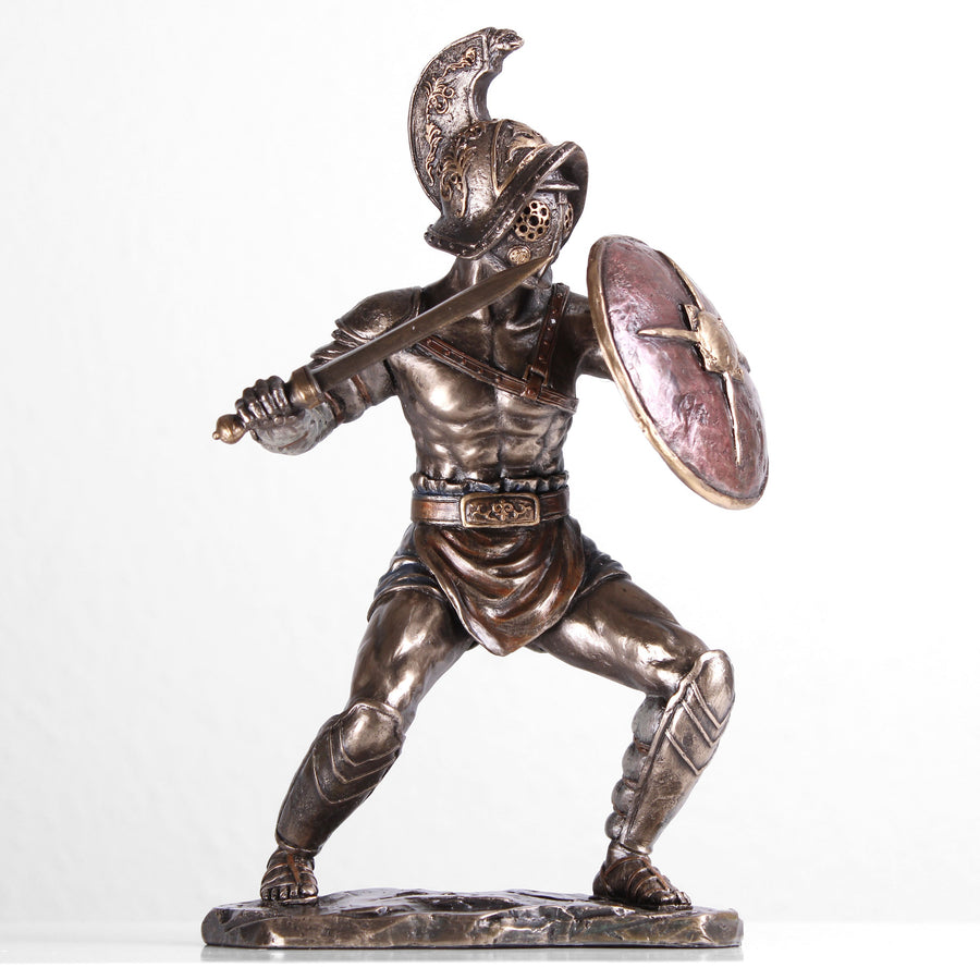 Gladiator (Bronzierte Skulptur aus Kunstharz)