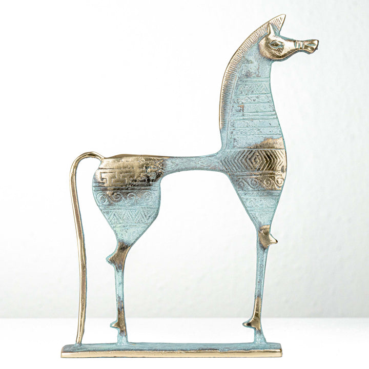 Griechisches geometrisches Pferd – Museumsinspiriert (Messing Skulptur)