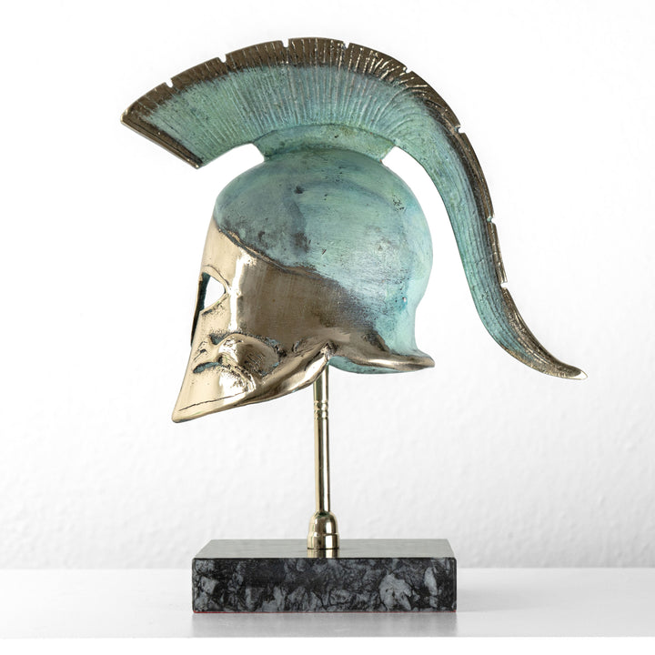 Griechischer Hoplitenhelm (Messing Skulptur)