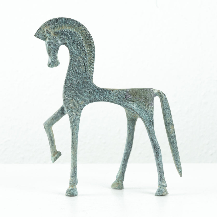 Griechisches Pferd Statue (Bronze, Kleine Skulptur)