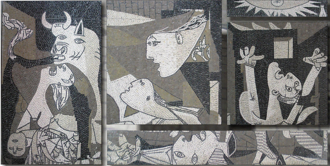 Guernica Zeitgenössisches Marmor-Mosaik (Picasso)
