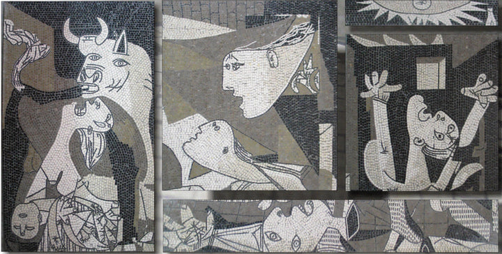 Guernica Zeitgenössisches Marmor-Mosaik (Picasso)