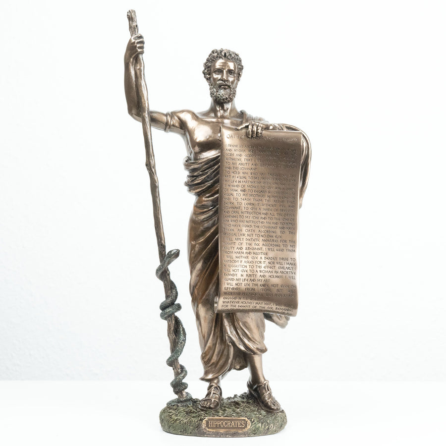 Hippokrates Vater der Medizin (Bronzierte Skulptur aus Kunstharz)