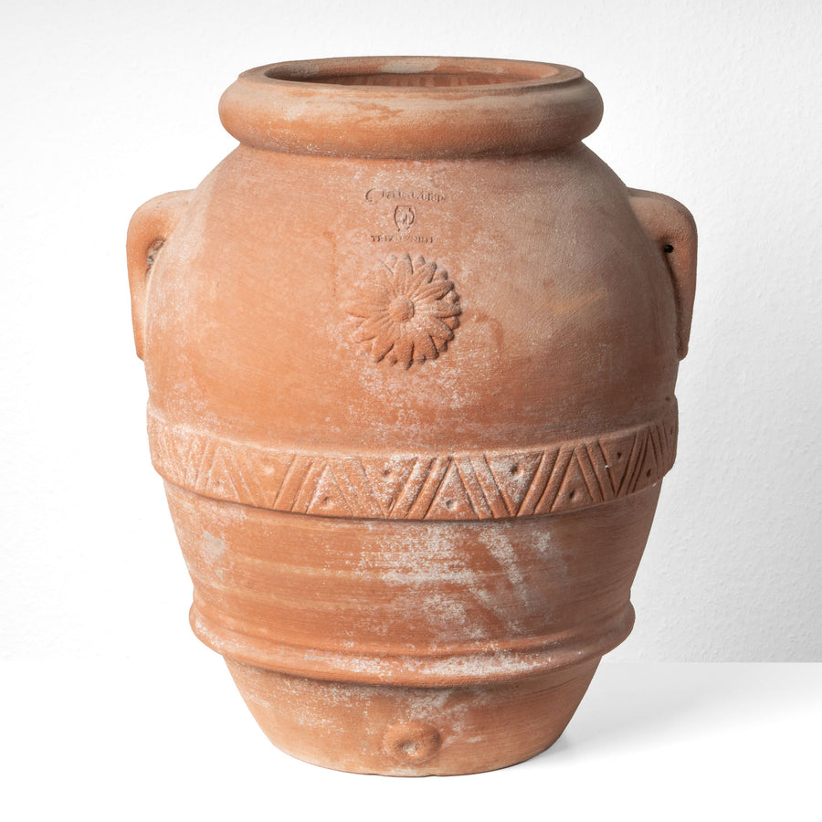 Klassischer toskanischer Terrakotta Krug mit Henkeln