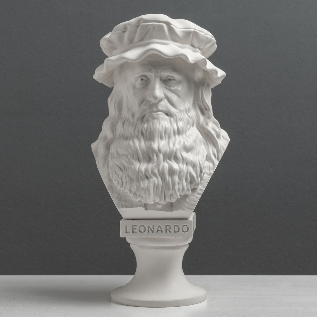 Leonardo da Vinci Büste – Meister der Renaissance (Weiße Statue)