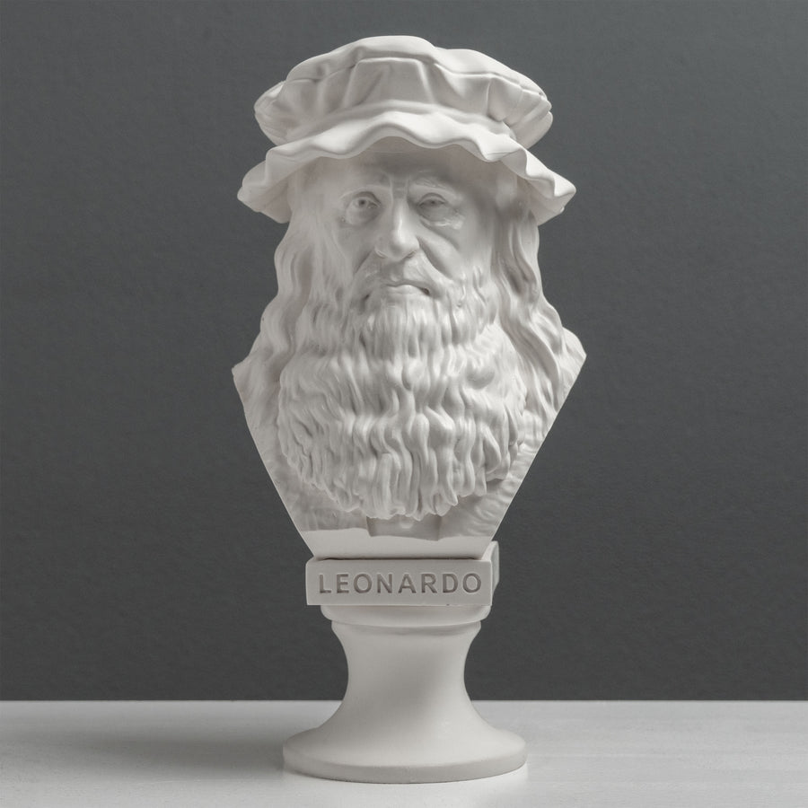 Leonardo da Vinci Büste – Meister der Renaissance (Weiße Statue)
