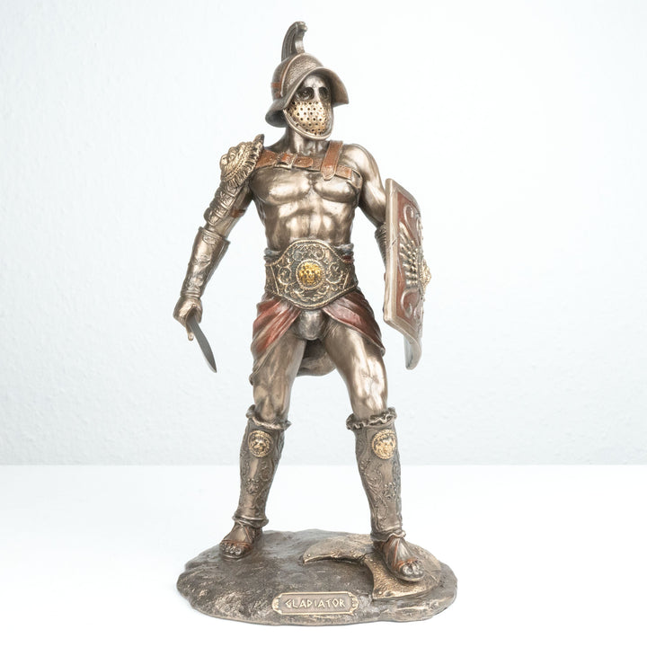 Murmillo Gladiator (Bronzierte Skulptur aus Kunstharz)
