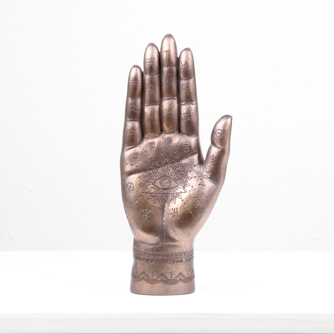 Mystische Fatima Hand Statue (Kaltguss-Bronze Skulptur)