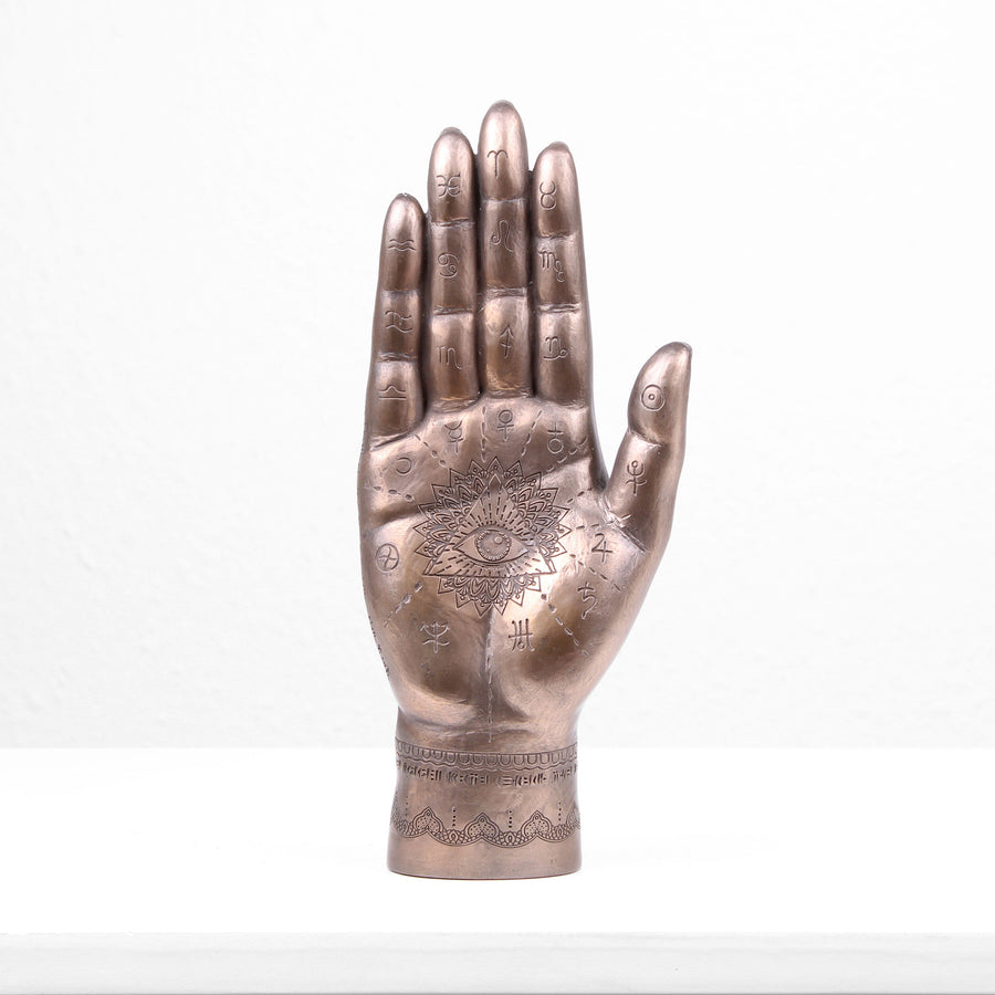 Mystische Fatima Hand Statue (Kaltguss-Bronze Skulptur)