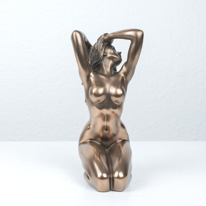 Nackte Frau Statue Kniend (Erotische Kaltguss-Bronze Skulptur)
