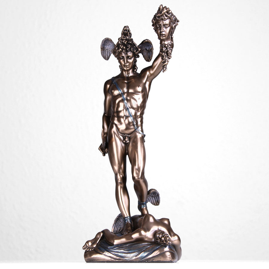 Perseus mit Medusakopf (Bronzierte Skulptur aus Kunstharz)