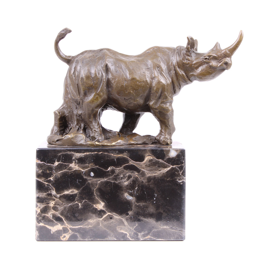 Nashorn Statue (Bronze, Wachsguss)