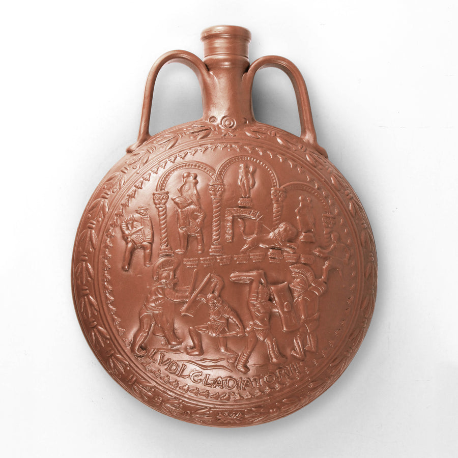 Römische Flasche mit Gladiatorenspielen (Ludi Gladiatorii)