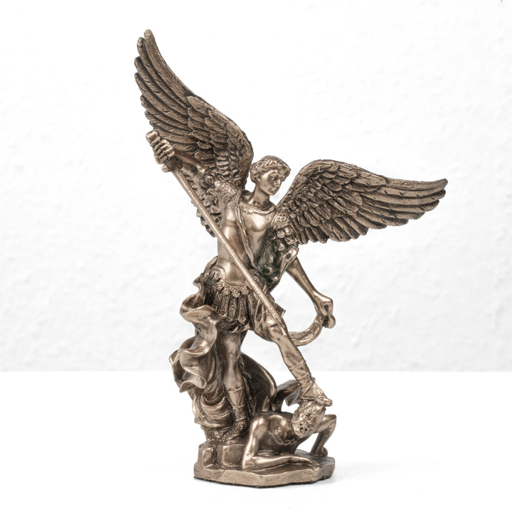 Heiliger-Michael-Erzengel-Figur (kleine Statue aus Kaltgussbronze)