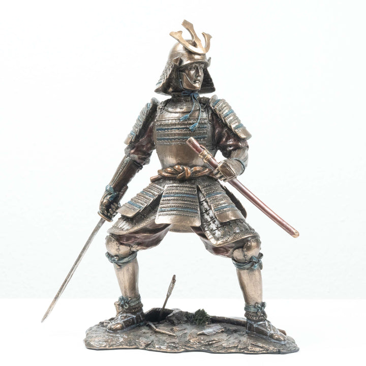Samurai Krieger mit O-Yoroi (Bronzierte Skulptur aus Kunstharz)