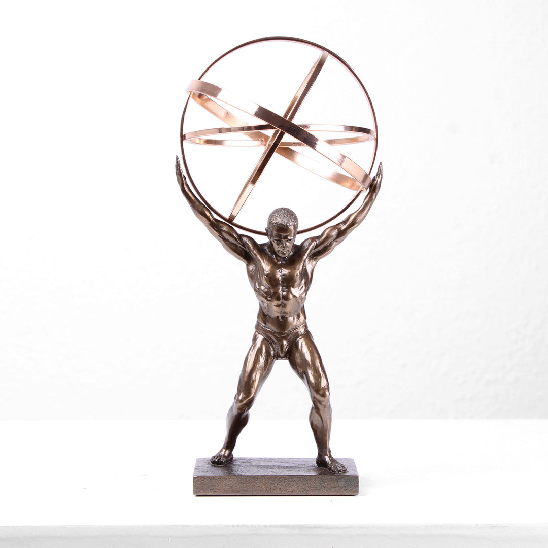 Atlas Skulptur (Bronzierte Skulptur aus Kunstharz)
