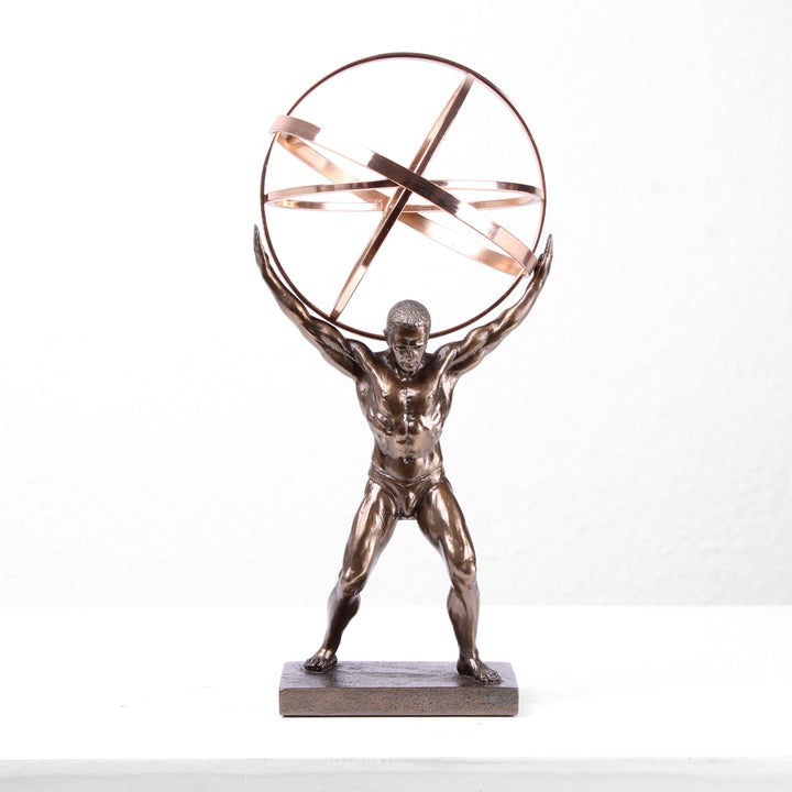 Atlas Skulptur (Bronzierte Skulptur aus Kunstharz)