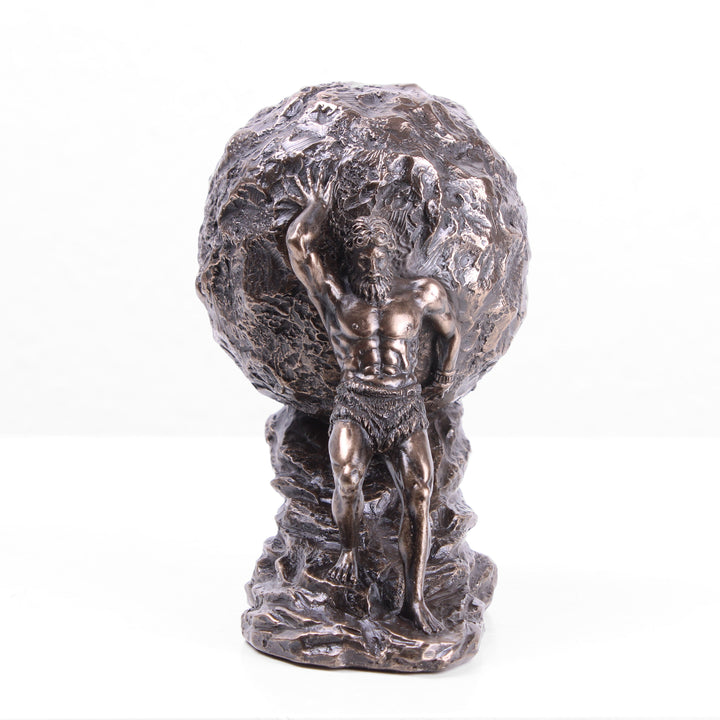 Sisyphus Statue mit dem Ewigen Felsen (Kaltguss-Bronze Skulptur)
