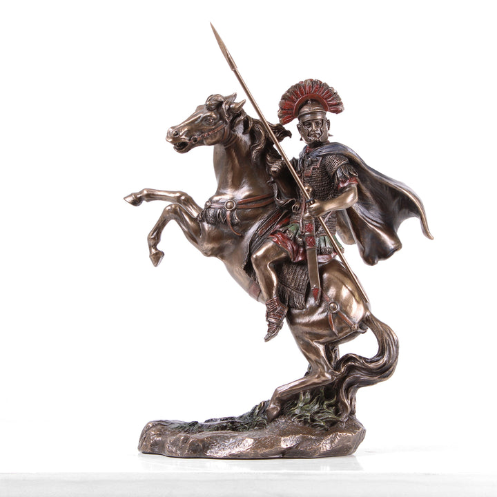 Alexander der Große Reiterstatue (Bronzierte Skulptur aus Kunstharz)