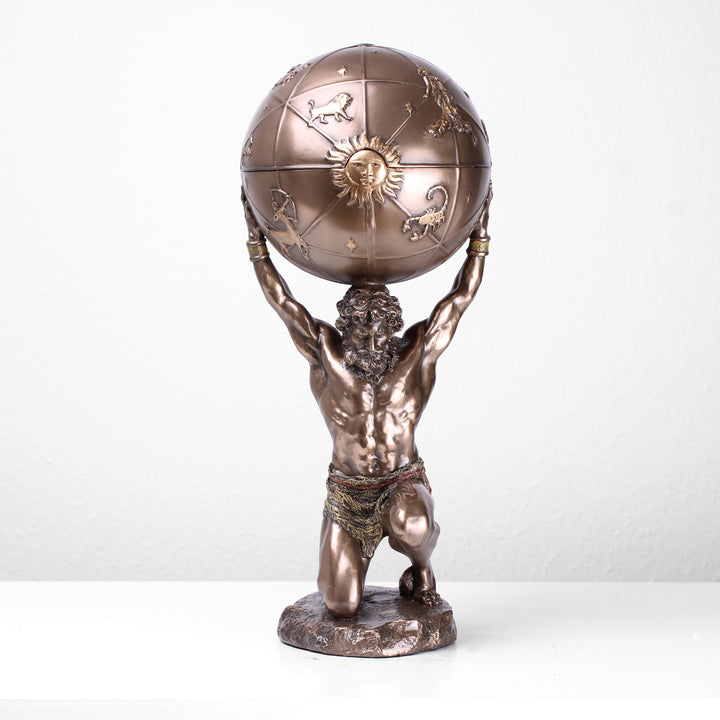 Atlas (Bronzierte Skulptur aus Kunstharz)