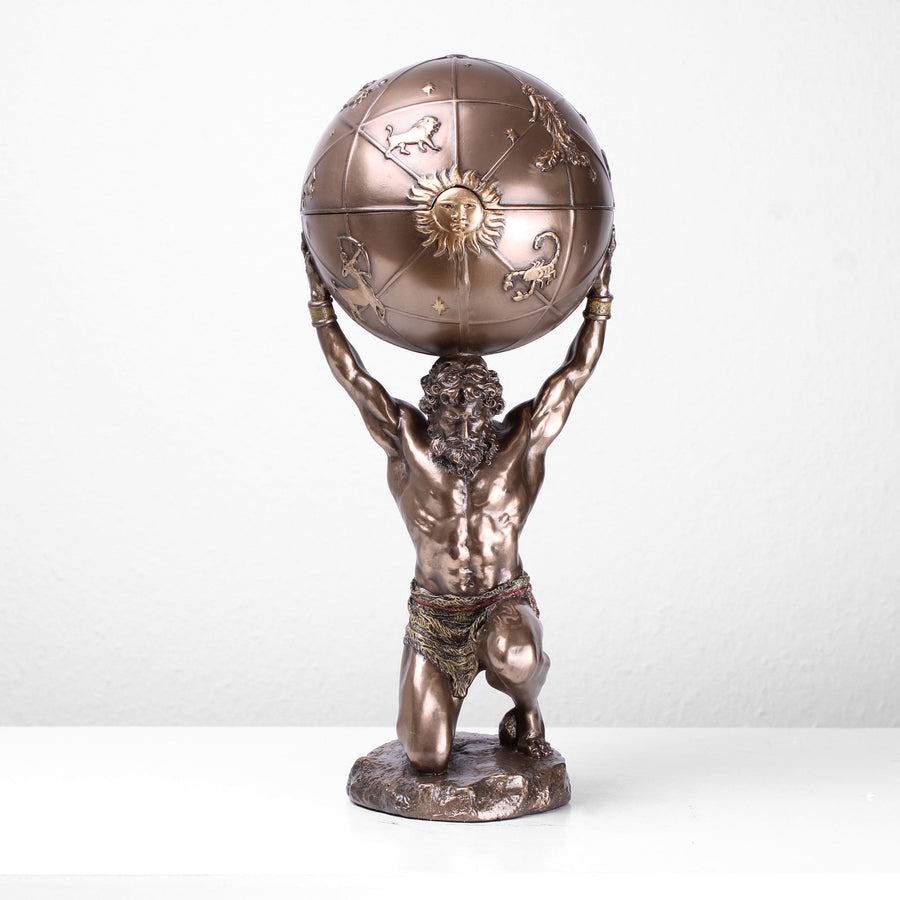 Atlas (Bronzierte Skulptur aus Kunstharz)