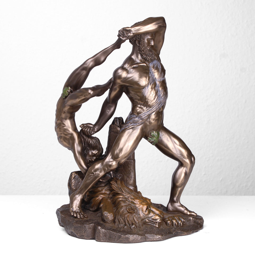 Herkules mit Licha (Bronzierte Skulptur aus Kunstharz)