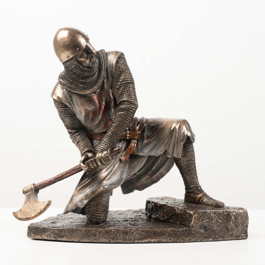 Templerritter mit Axt Statue (Kaltguss-Bronze Skulptur)