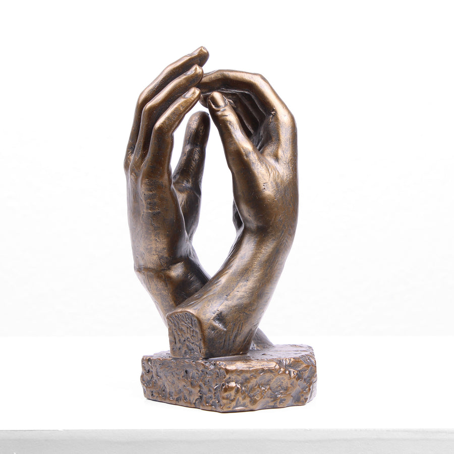Die Kathedralen-Hand Statue von Rodin (Bronzierte Skulptur aus Kunstharz)
