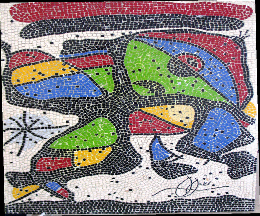 Die Komposition Zeitgenössisches Marmor-Mosaik