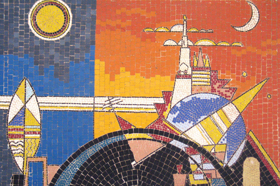 Der Große Turm von Kiew Zeitgenössisches Marmor-Mosaik