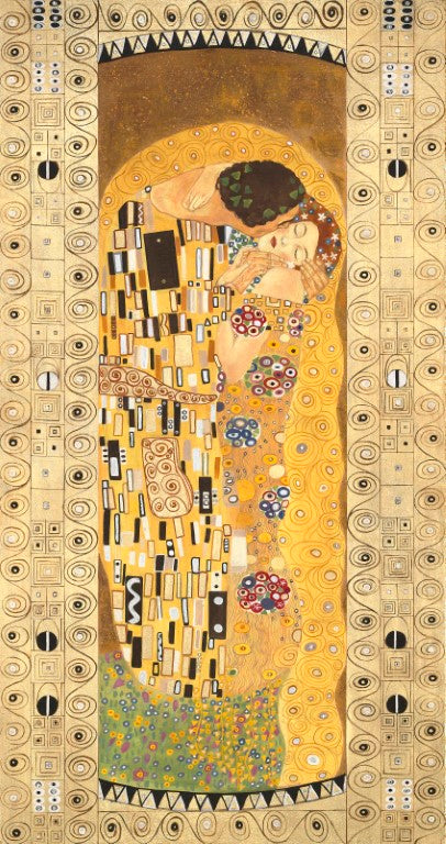 Der Kuss Zeitgenössisches Fresko Gemälde von Gustav Klimt