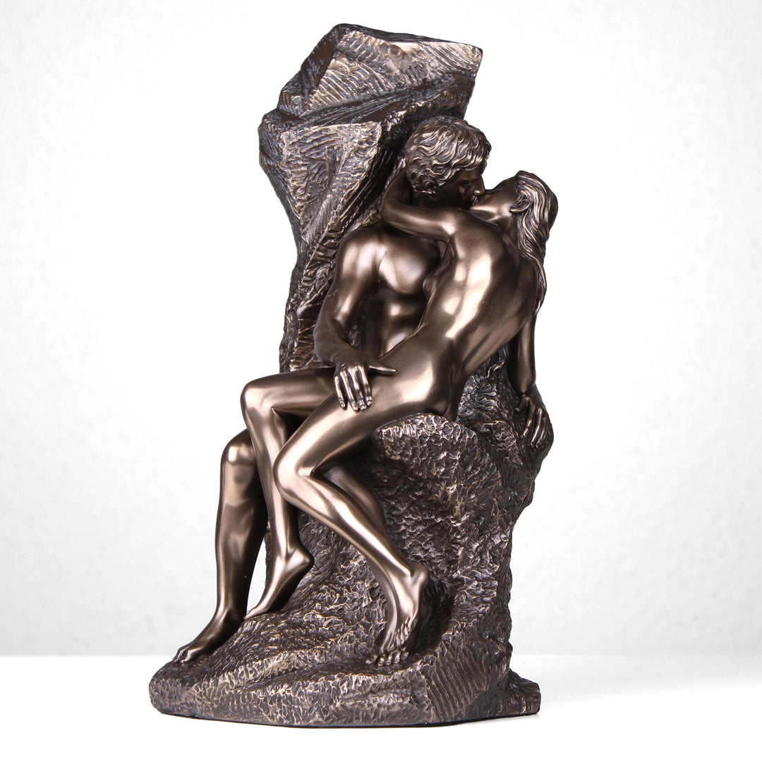 Der Kuss von Rodin (Bronzierte Skulptur aus Kunstharz)