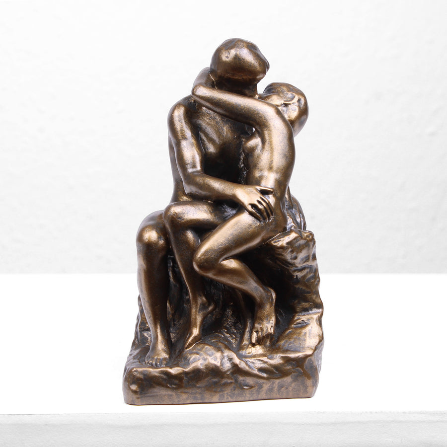 Der Kuss Statue von Rodin (Bronzierte Liebespaar Skulptur aus Kunstharz)