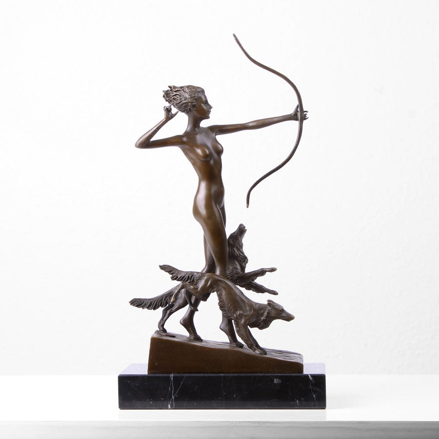 Göttin Diana Statue (Der letzte Pfeil, Bronze, Wachsguss)