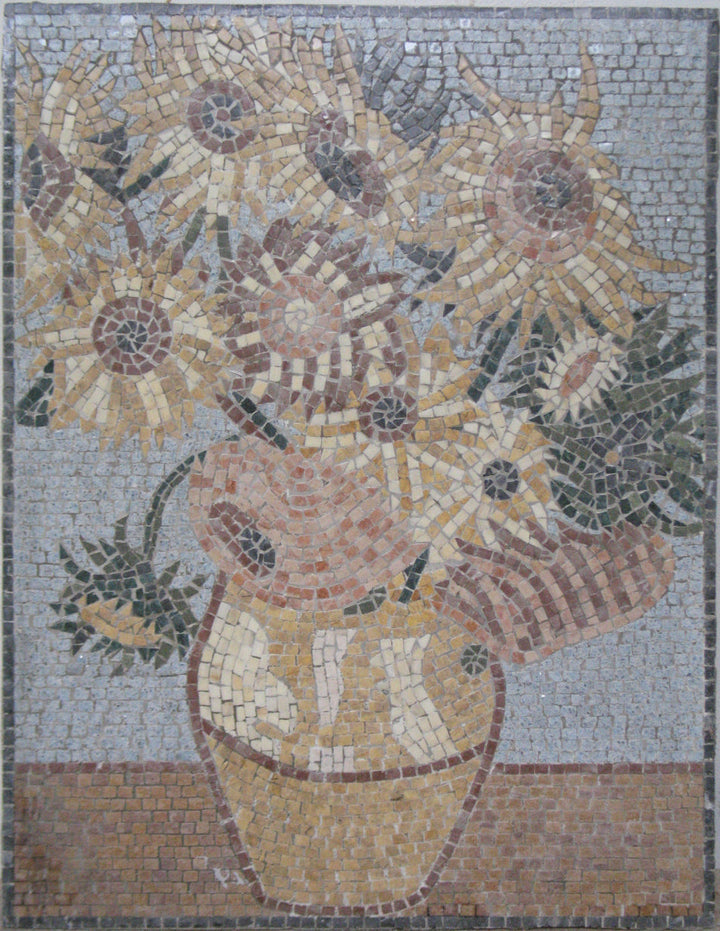 Die Sonnenblumen Zeitgenössisches Marmor-Mosaik (Van Gogh)