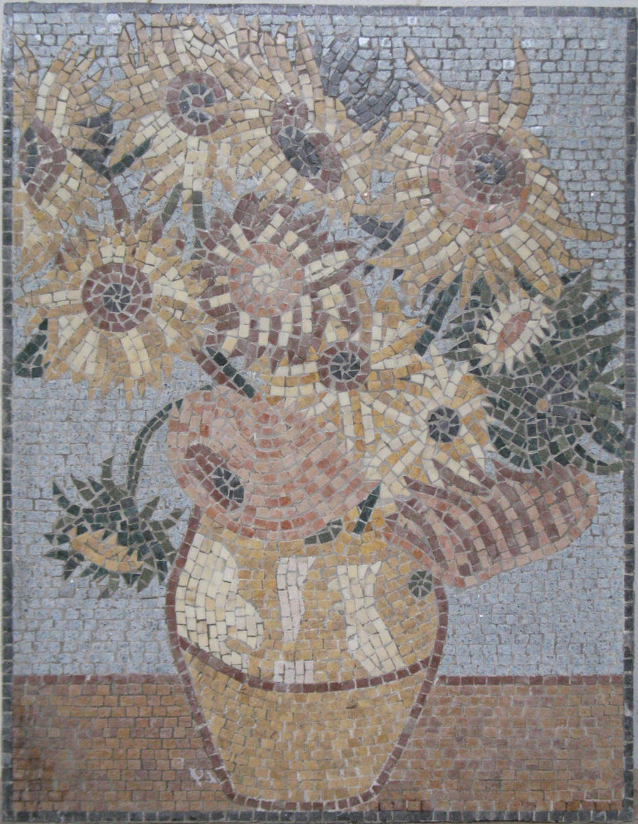Die Sonnenblumen Zeitgenössisches Marmor-Mosaik (Van Gogh)