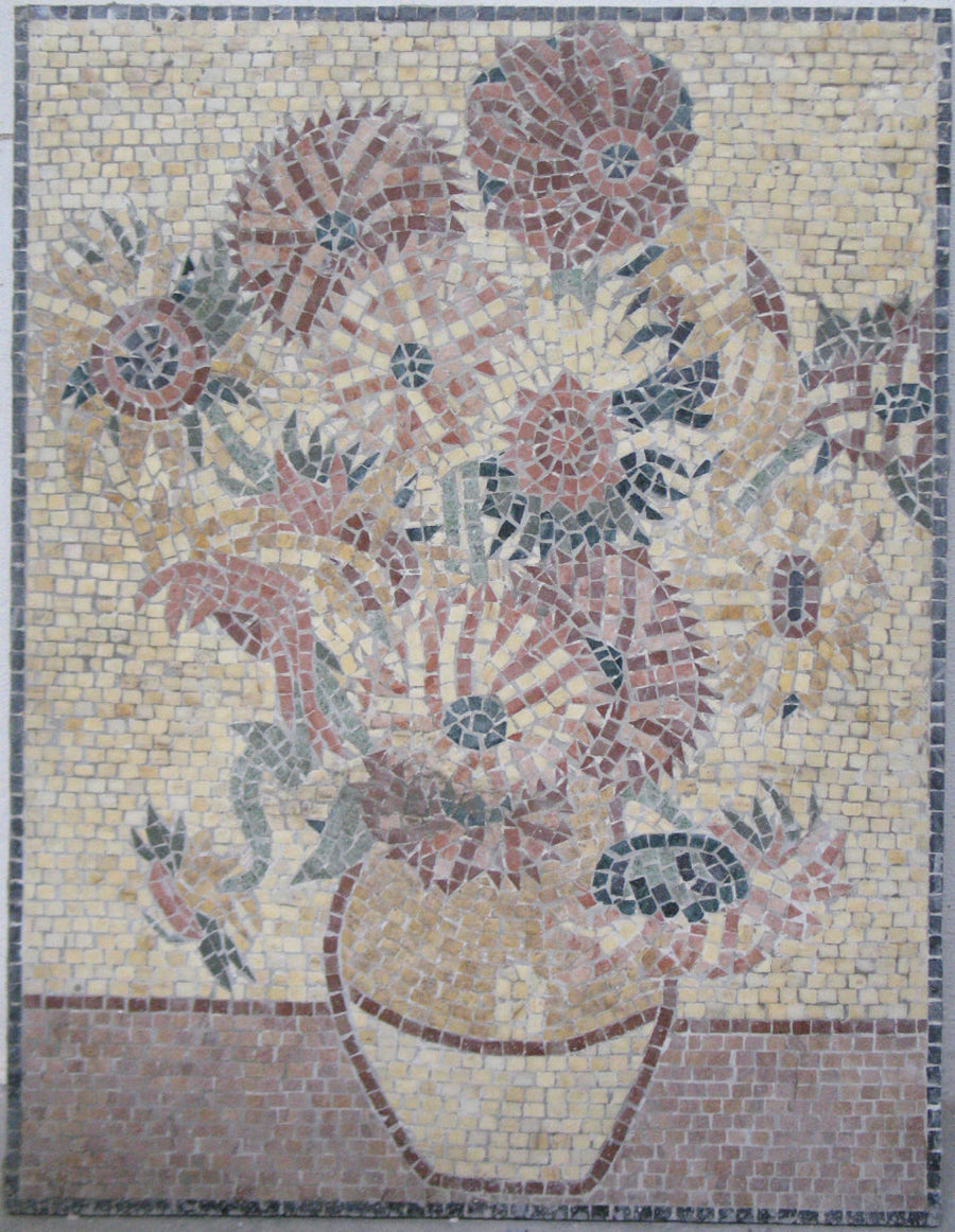 Die Sonnenblumen Zeitgenössisches Marmor-Mosaik (Van Gogh)