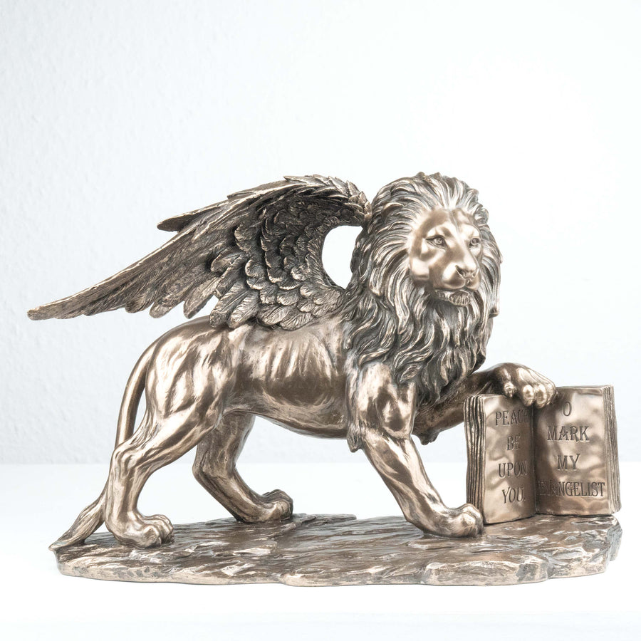 Geflügelter Löwe Symbol von Venedig (Bronzierte Skulptur aus Kunstharz)