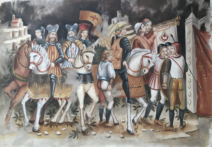 Genuss des Sieges Fresko Gemälde