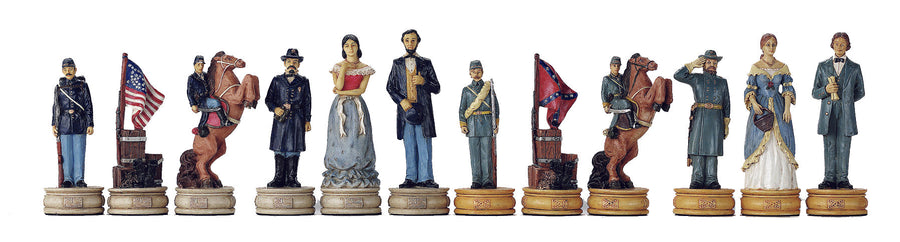 Schachfiguren-Set zum Thema Amerikanischer Bürgerkrieg
