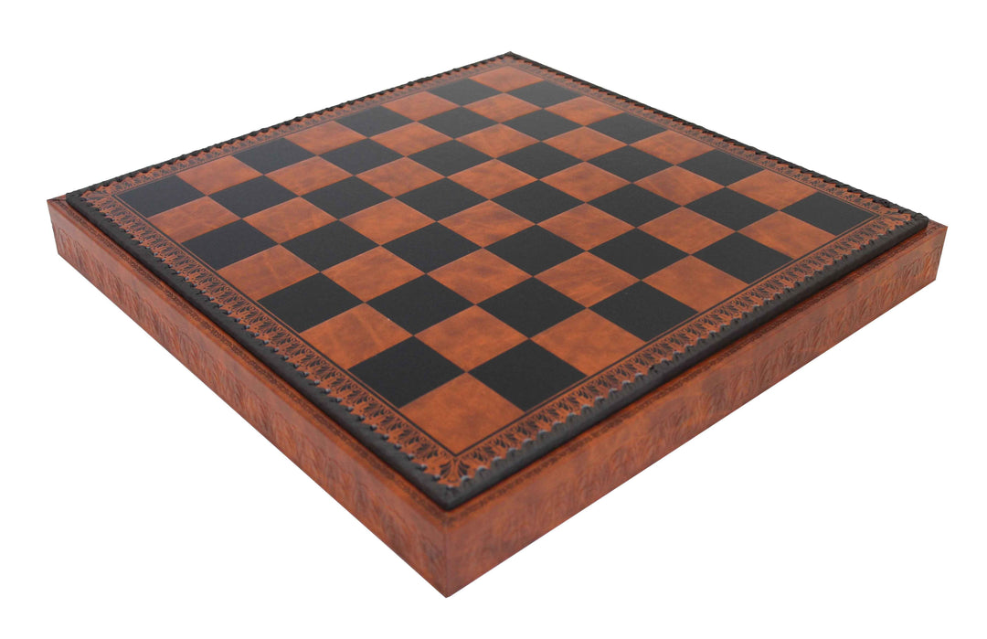 Schachbrett aus Kunstleder mit Damespiel und Backgammon – Groß