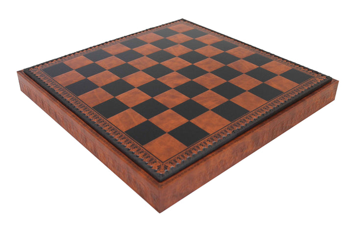 Schachbrett aus Kunstleder mit Damespiel und Backgammon – Groß