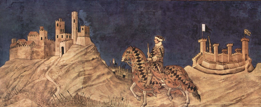 Guidoriccio da Fogliano bei der Belagerung von Montemassi Fresko Gemälde