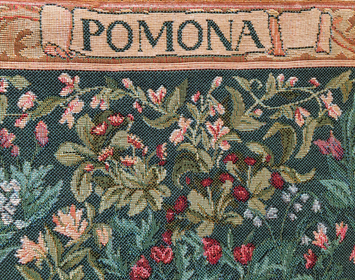 Grüner Gobelin Wandteppich – Pomona, Göttin des Überflusses (Jacquard gewebt)