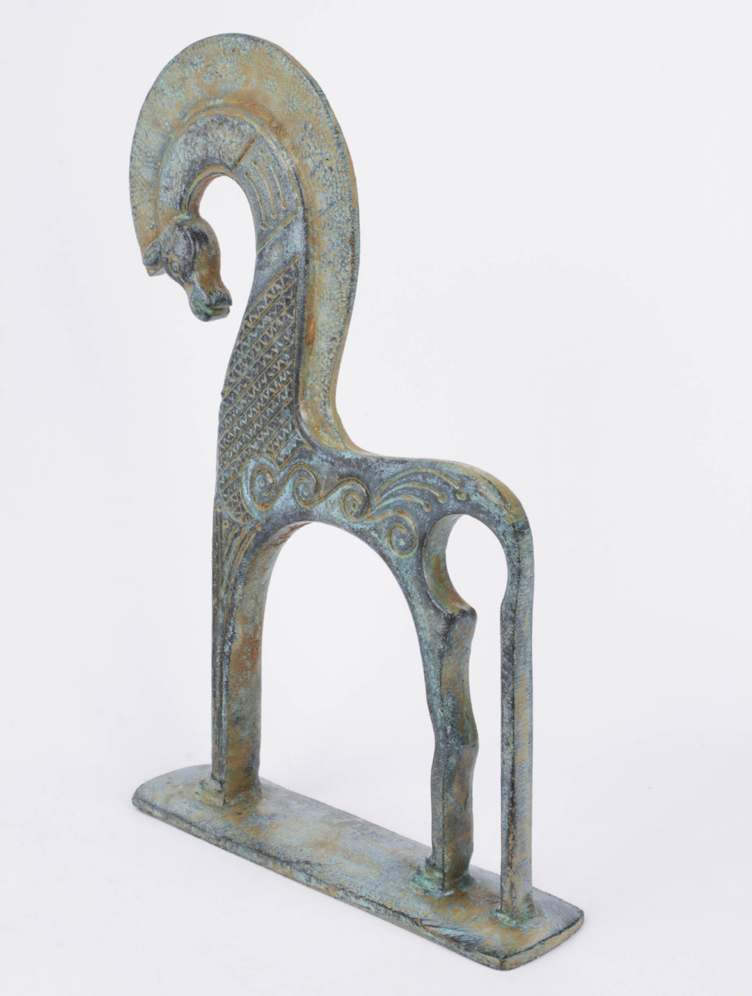 Griechisches Pferd Statue (Bronzefarben, Klein)