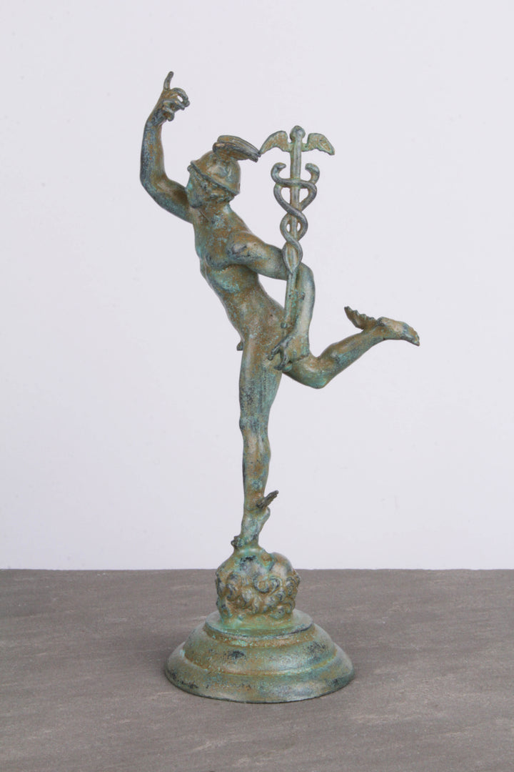 Giambologna Merkur Figur (Grüne Bronze)