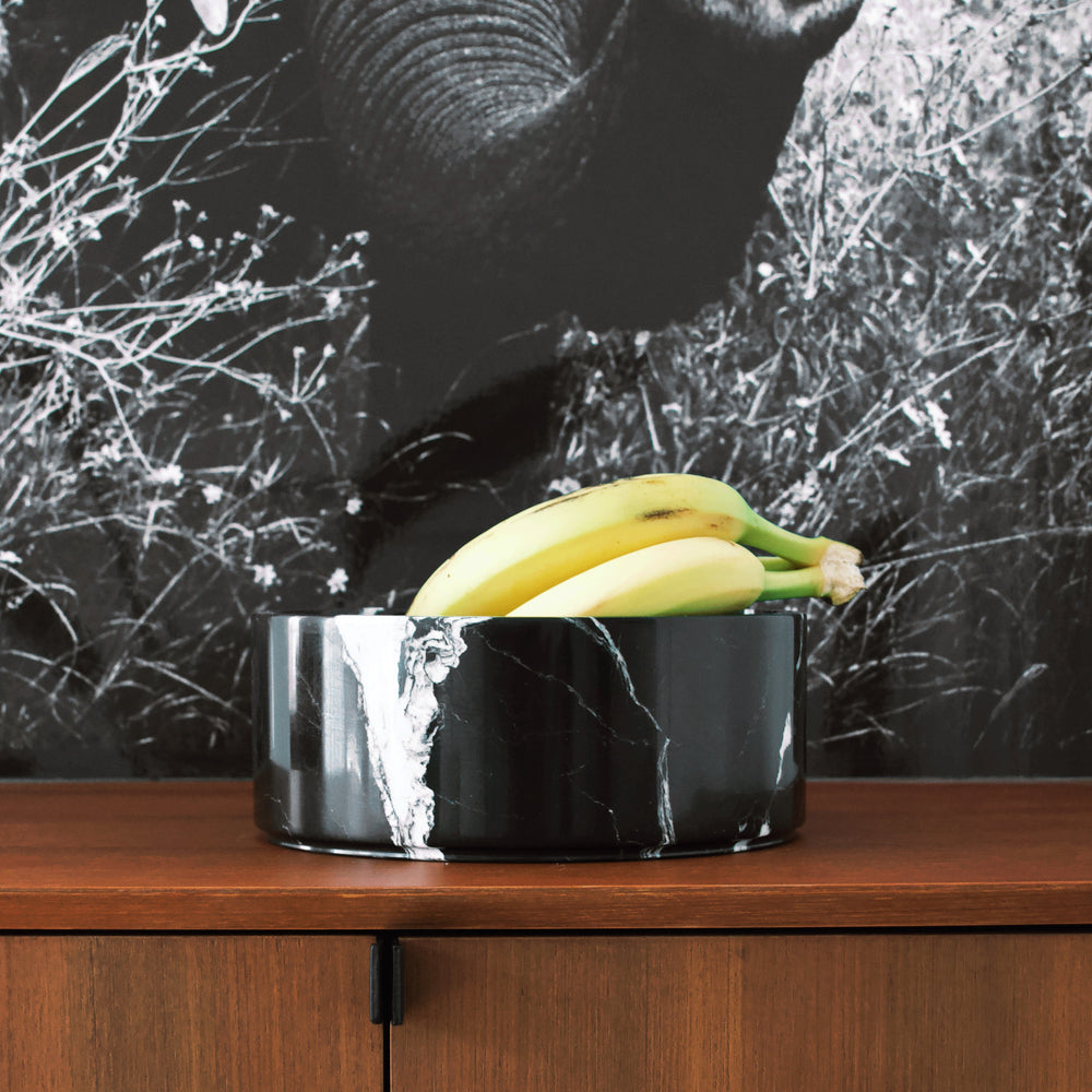 Schwarze Marmor Obstschale